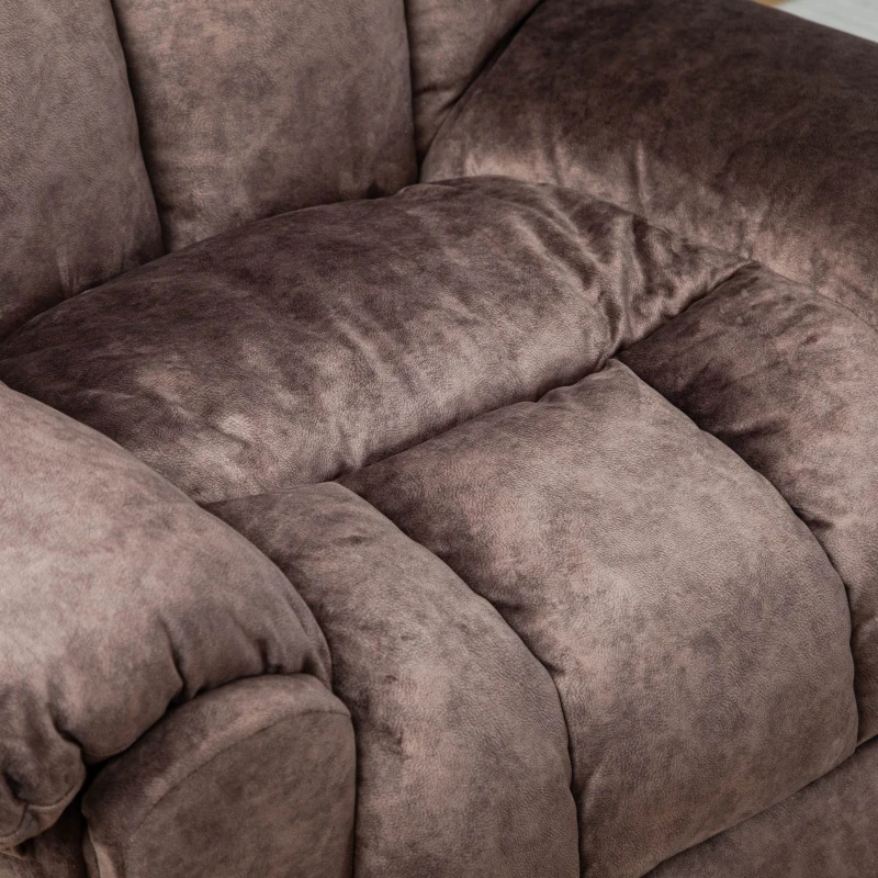 Poltrona Relax Massaggiante e Riscaldante Elettrica Reclinabile e Sollevabile per Anziani, con Telecomandi per Regolazione, in Velluto, Marrone