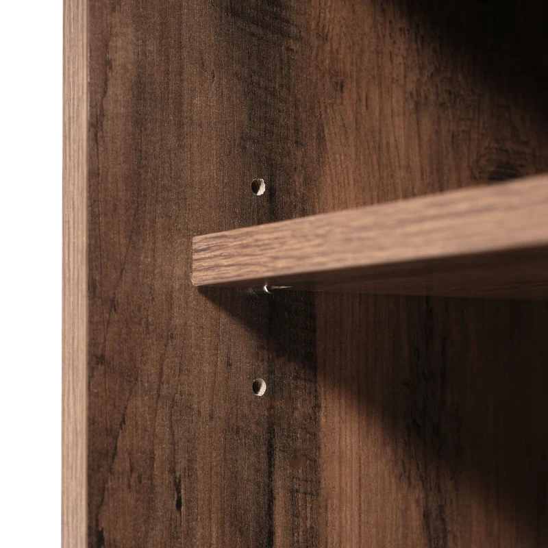 Mobile Porta TV in Legno da 150 cm con 2 Ante Scorrevoli, 9 Scomparti e Illuminazione LED, 150x40x60 cm, Marrone