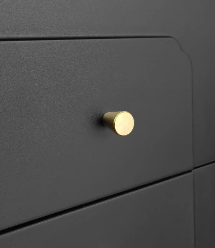 Mobile Porta TV in Stile Retro con Maniglie Dorate, Ampio Spazio di Stoccaggio, Porta in Vetro e Gambe in Legno Massello, 175x38x55,5 cm, Nero