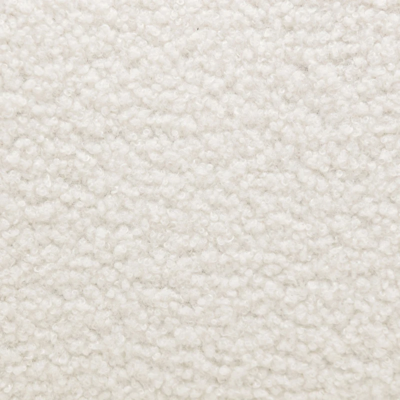 Poltrona Relax in Tessuto Teddy con Poggiapiedi, Design Ergonomico e Struttura in Metallo Dorato, 63x41.5x98 cm, Bianco