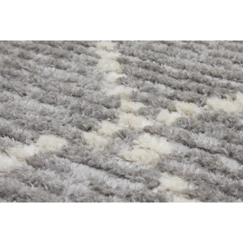 HOMCOM Hochflorteppich mit Fransen Hell-Grau 170 x 120 x 2,1 cm