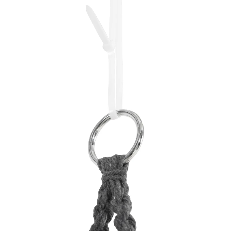 Outsunny Hängesessel Hängestuhl 2-Sitzer mit Aufhängen Deckenhaken Hängelounger Schwebeliege Doppelliege Doppellounge Lounge für 2 Personen Grau 130 x 70 x 35 cm