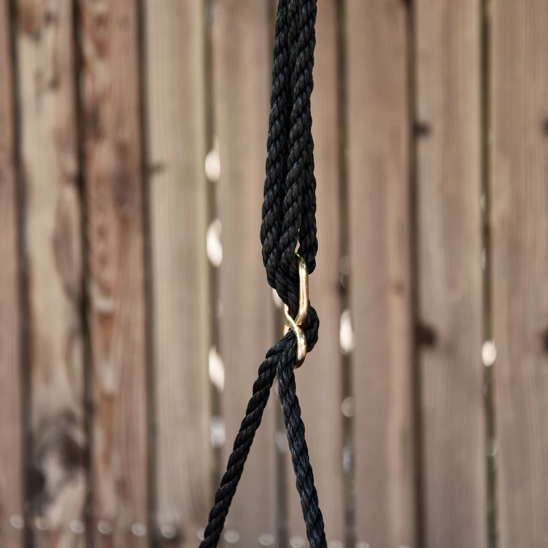 HOMCOM Nestschaukel Kinderschaukel Vogelnestschaukel Outdoor Schaukel Gartenschaukel bis 100 kg belastbar Metall + Netzstoff Schwarz 100 x 76 x 4 cm