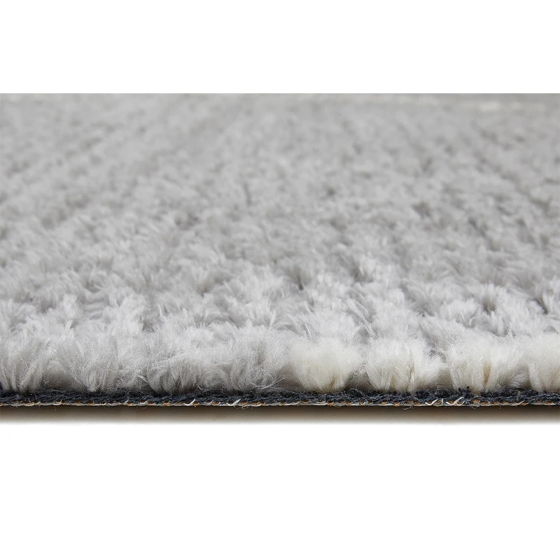 HOMCOM Hochflorteppich mit Fransen Hell-Grau 170 x 120 x 2,1 cm