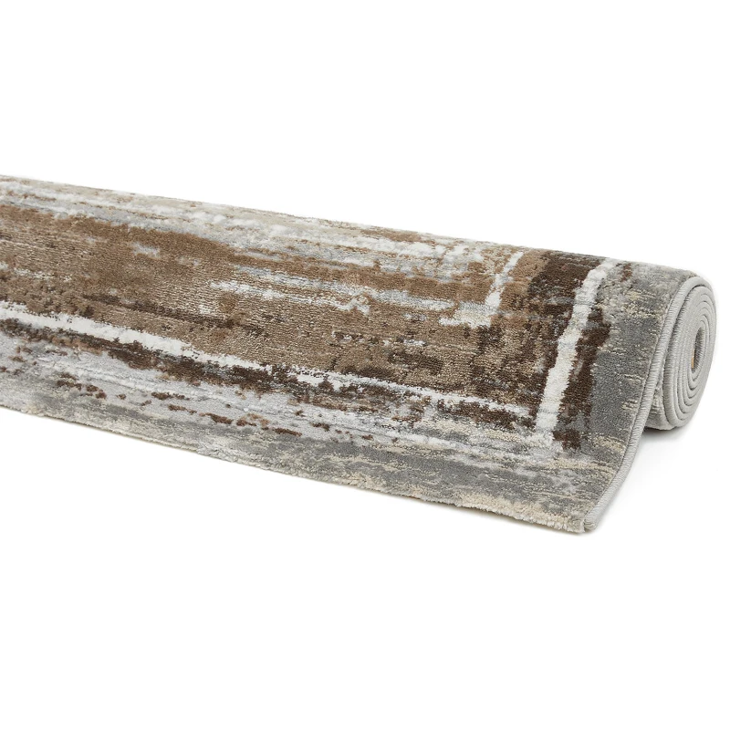 HOMCOM Kurzflor Webteppich Creme-Braun 150 x 80 x 0,9 cm