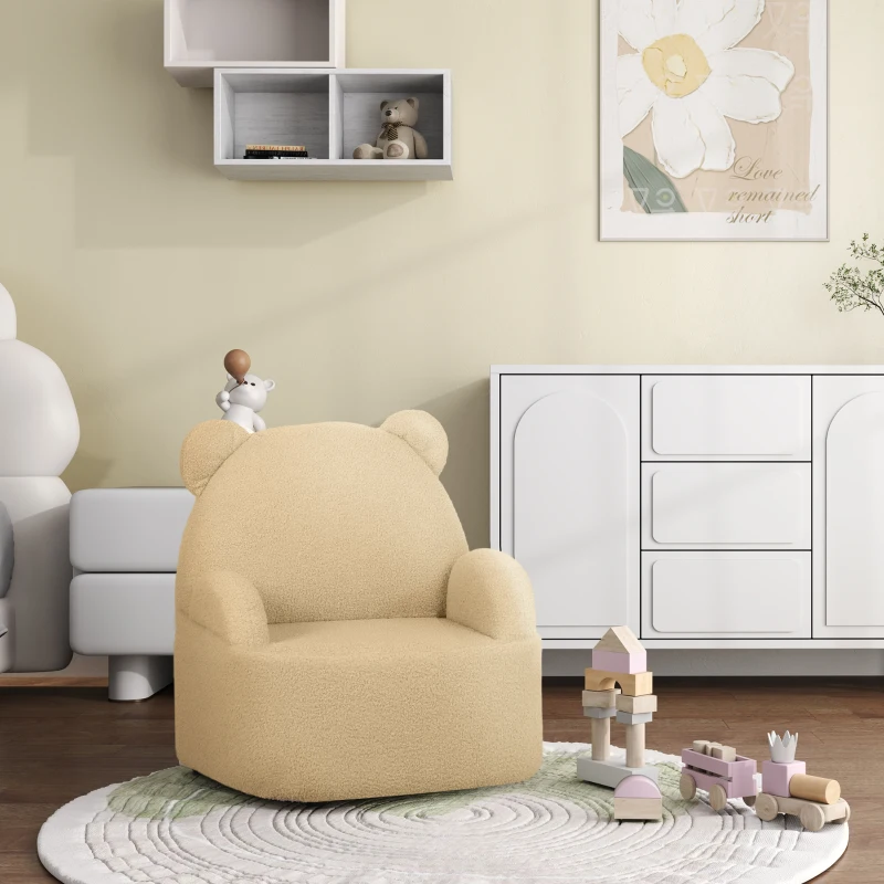 AIYAPLAY Kids Armchair, Bear Shaped Toddler Chair for Bedroom Playroom Living Room, Aged 18 Months to 3 Years - Khaki