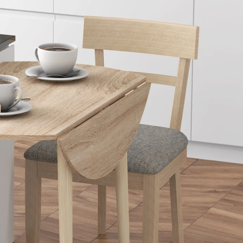 Homcom Masa Plianta Rotunda – Bucatarie Mica, Design Natur
