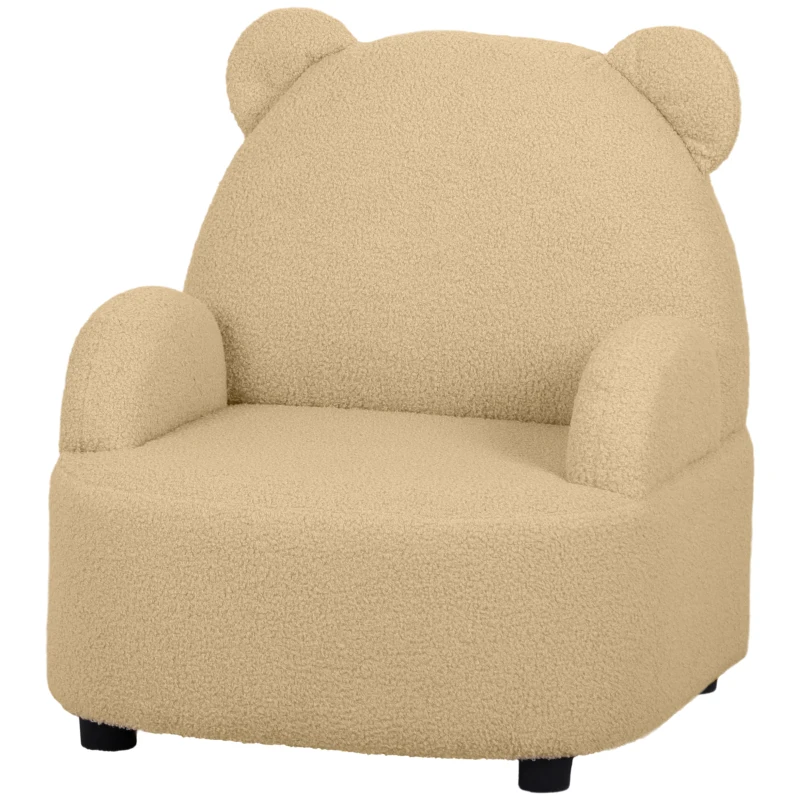 AIYAPLAY Kids Armchair, Bear Shaped Toddler Chair for Bedroom Playroom Living Room, Aged 18 Months to 3 Years - Khaki