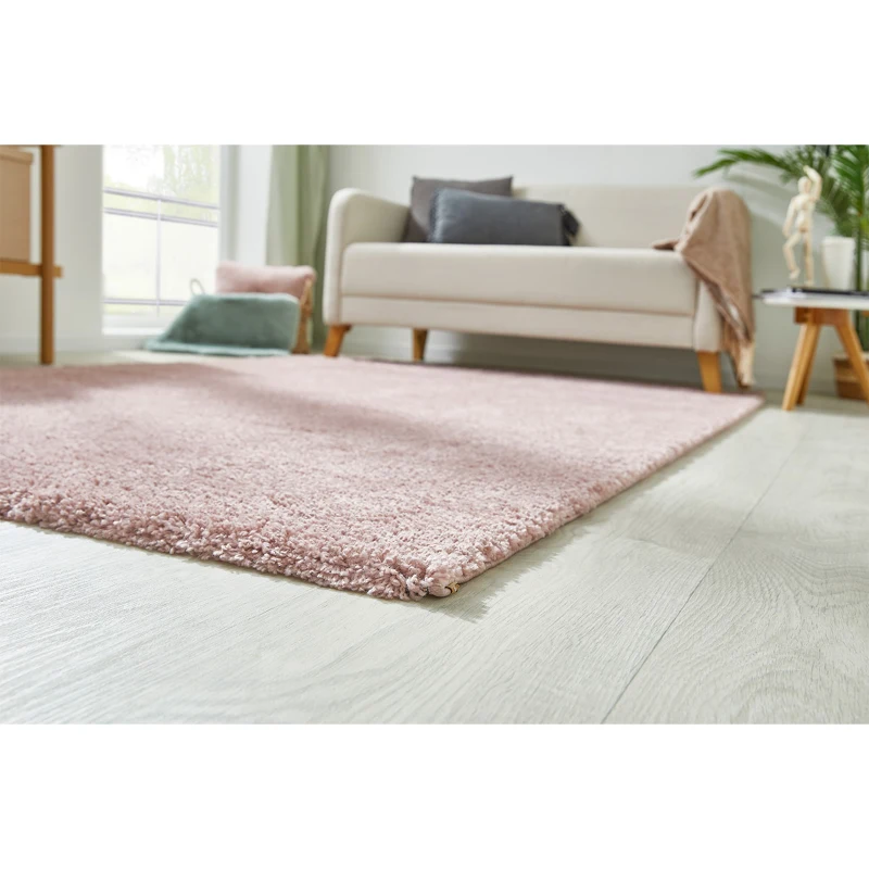 HOMCOM Hochflor Teppich Altrose 230 x 160 x 4 cm