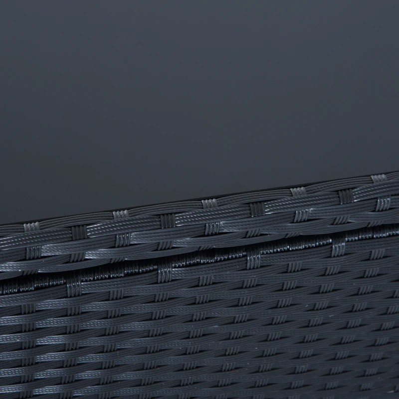 Outsunny 4-tlg. Polyrattan Gartenmöbel Sitzgruppe Gartenset Sofagarnitur Garnitur Lounge mit Kissen Schwarz 1 x Doppelsofa 1 x Couchtisch 2 x Hocker