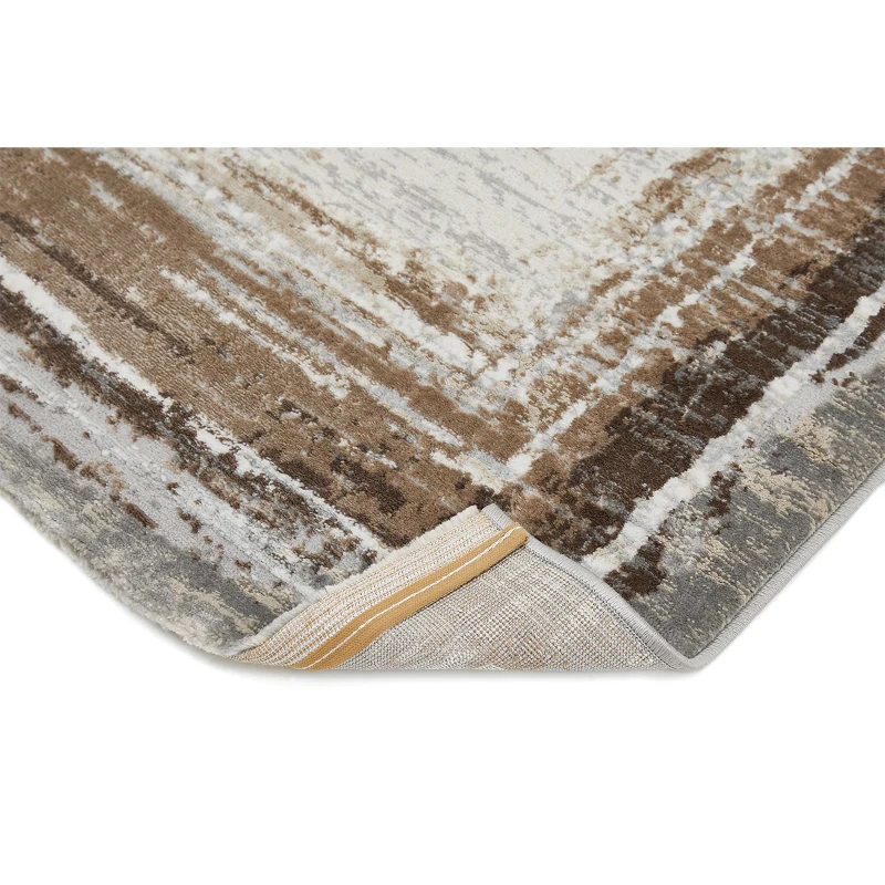 HOMCOM Kurzflor Webteppich Creme-Braun 150 x 80 x 0,9 cm