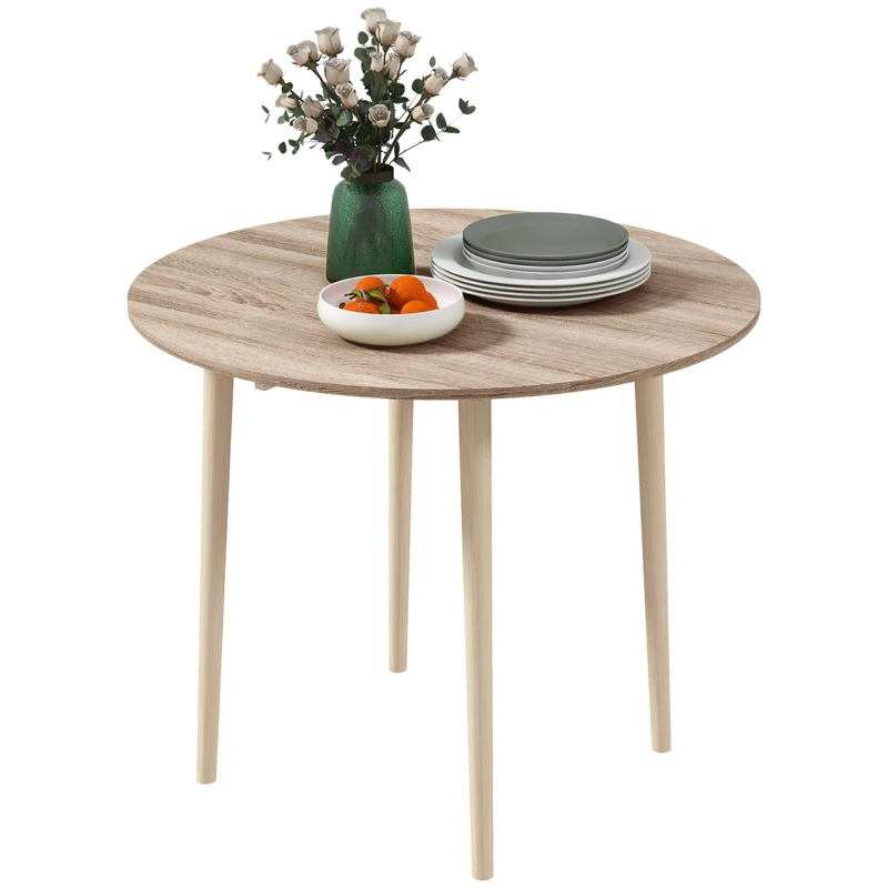 Homcom Masa Plianta Rotunda – Bucatarie Mica, Design Natur