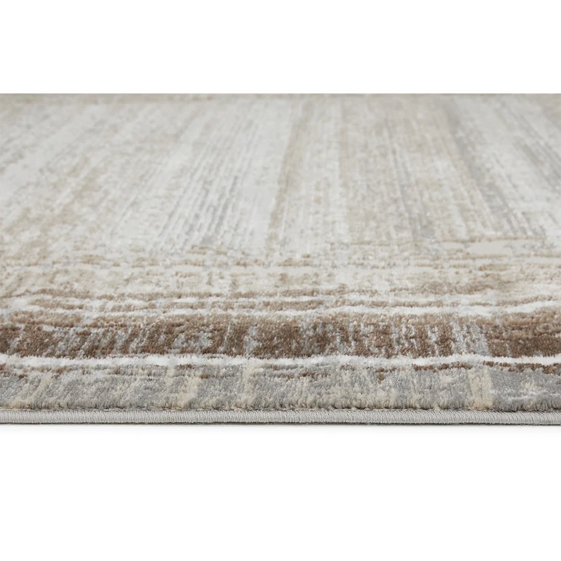 HOMCOM Kurzflor Webteppich Creme-Braun 150 x 80 x 0,9 cm