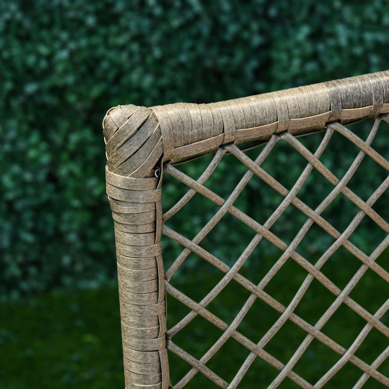 Outsunny 4-tlg. Gartensitzgruppe mit Beistelltisch Kissen Rattan Gartenset Polyrattan Metall Grau 136 x 79 x 88 cm