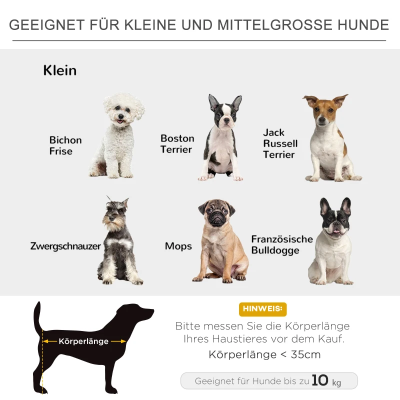 PawHut Hundesofa in Beckenform mit Weichem Bezug, Drehbar Haustiersofa mit Metallbeinen, Hundebett Katzensofa Grau 72x72x21 cm