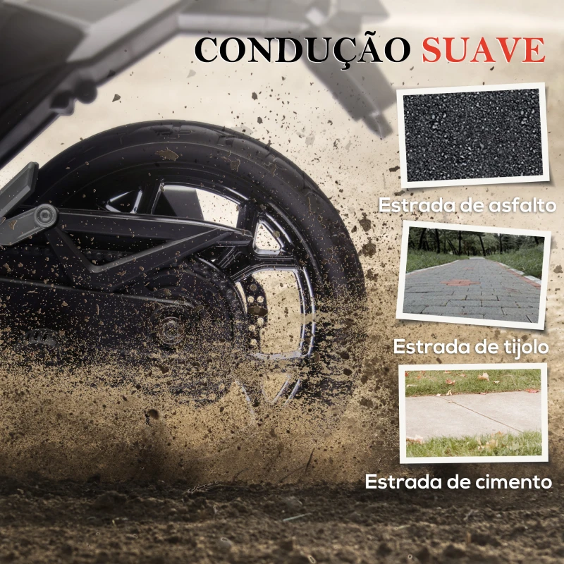 AIYAPLAY Moto Elétrica para Crianças de 3-6 Anos com Licença Honda com USB MP3 Luz LED e Velocidade 3 km/h Carga 30 kg Vermelho