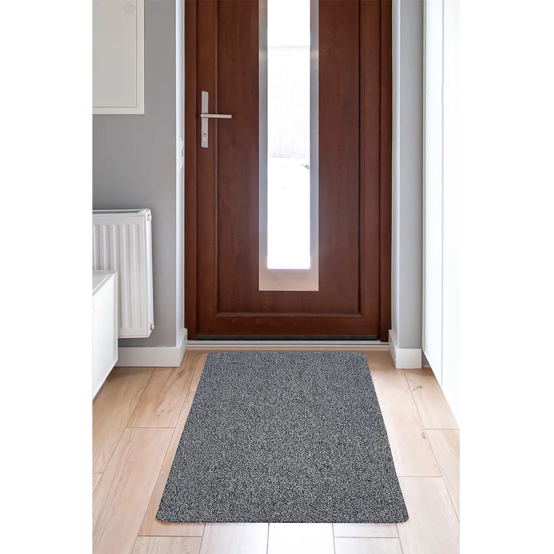 HOMCOM Fußmatte aus Baumwolle waschbar Dunkelgrau 150 x 50 x 0,45 cm