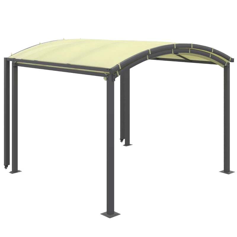 Outsunny Carport, ausziehbar, wetterbeständig, ausziehbare Räder, 563 L x 303 B x 239 H cm, Beige
