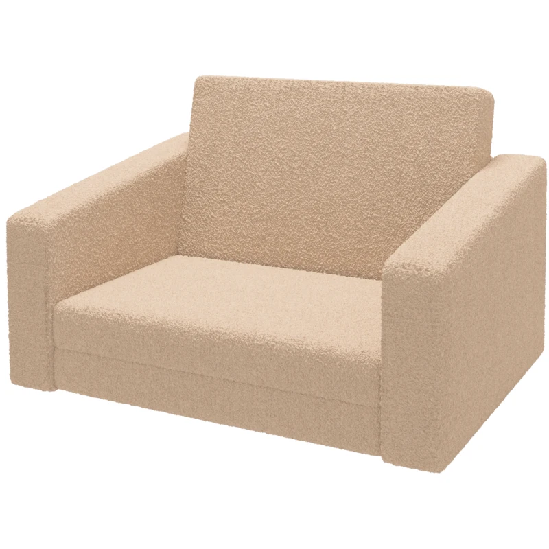 AIYAPLAY 2 in 1 Kids Armchair, Foldable Recliner for 1.5-3 Years Old, Khaki