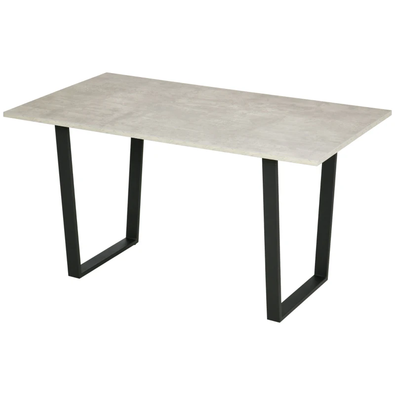 HOMCOM Esstisch Beistelltisch mit Kufengestell modern Küchentisch im Zementoptik Beton Esszimmertisch Tisch Hellgrau 140 x 80 x 76 cm