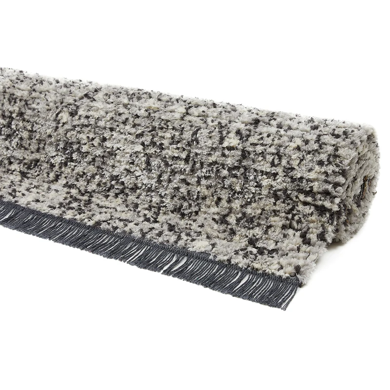 HOMCOM Hochflorteppich mit Fransen Grau 230 x 160 x 2,1 cm