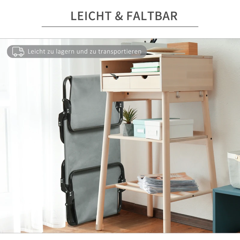 PawHut Hundesofa 2 in 1 Haustiersofa und Hundeliege Katzensofa erhöhtes Hundebett Schlafplatz für Katzen Hunde abnehmbar Oxfordstoff Grau 80 x 59 x 36 cm