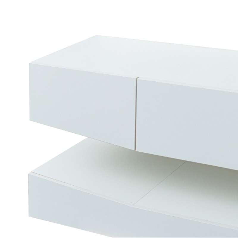 Mobile Porta TV Sospeso Moderno con Illuminazione LED, 3 Ripiani, in Truciolare, 180x40 cm - Mobiletto Porta TV Particolare, Bianco