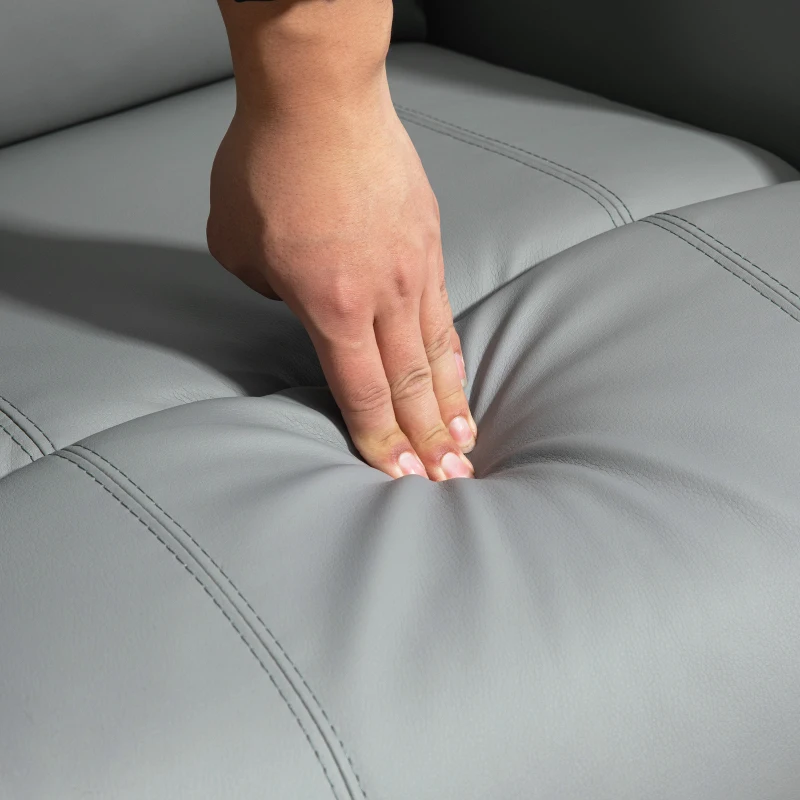 HOMCOM elektrisch Massagestoel, 8 vibratiepunten, bekerhouders, kunstleer, Lichtgrijs