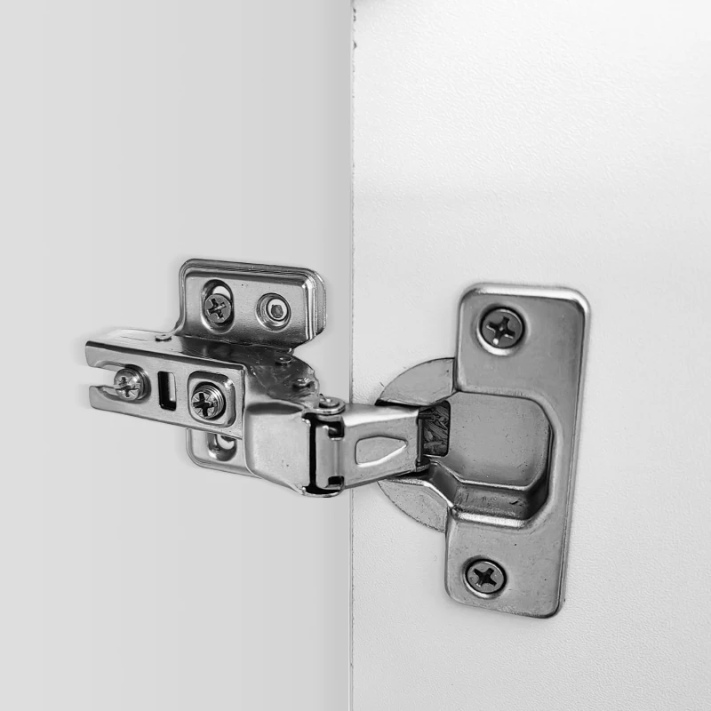 Comodă Modernă cu 4 Uși și Compartiment Deschis Central, Balamale Silențioase Soft-Close, pentru Bucătărie și Living, 60x40x180 cm, Alb