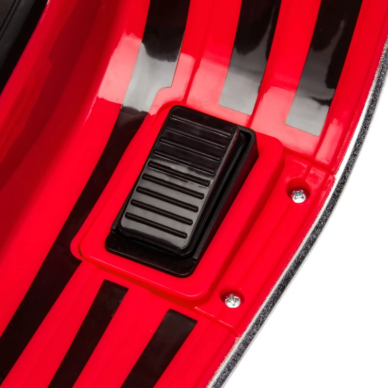 AIYAPLAY Moto Elétrica para Crianças de 3-6 Anos com Licença Vespa com USB MP3 Luz LED Rádio FM Velocidade 3 km/h Vermelho