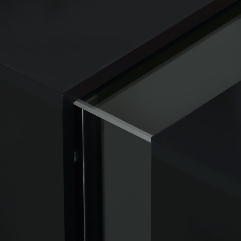 Tavolino da Salotto Moderno con Luci LED 16 Colori, Telecomando e Comparto Nascosto, 73x60x34 cm, Nero