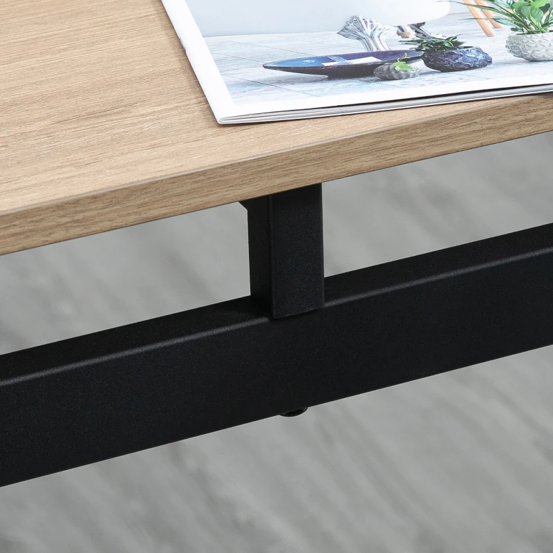 HOMCOM Bartisch, Barhocker, 5-teiliges Set, Industrial Design, Stahlrahmen, Eiche+schwarz, 120 x 60 x 90cm