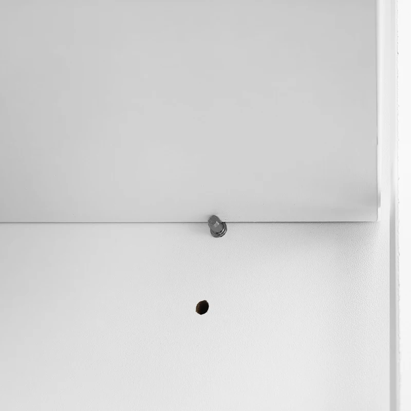 Comodă Modernă cu 4 Uși și Compartiment Deschis Central, Balamale Silențioase Soft-Close, pentru Bucătărie și Living, 60x40x180 cm, Alb