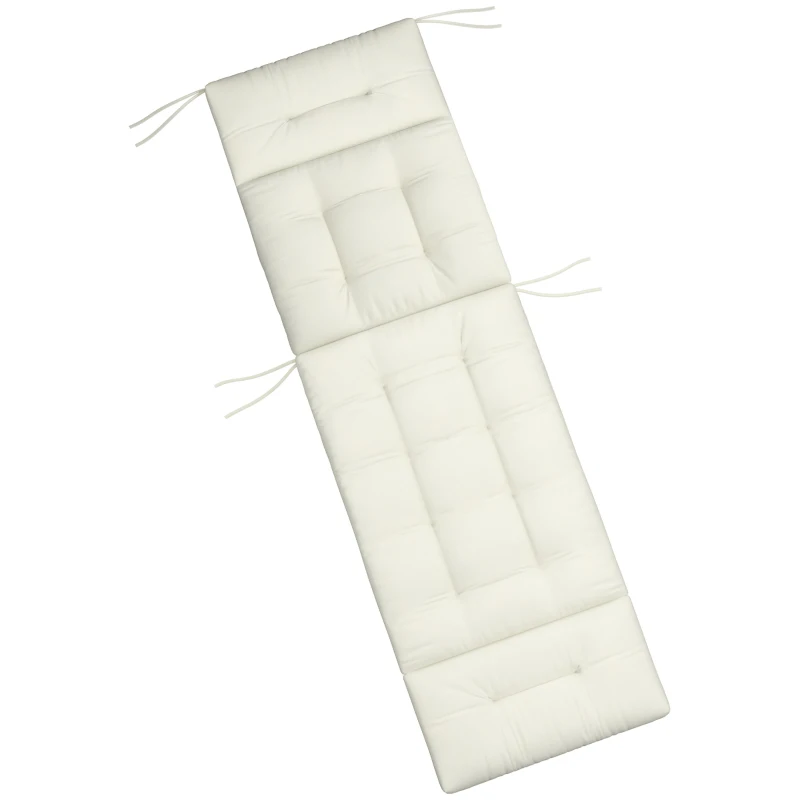 Outsunny Liegenauflage Liegenpolster Sonnenliege Auflage Gartenliege Polsterauflage Bezug Polyester Cremeweiß 200 x 60 x 13 cm
