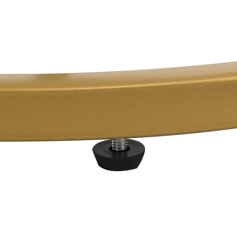 Tavolino da Salotto Moderno Ovale in Marmo con Struttura in Ferro Dorato, Dotato di Cassetti e Ripiani, Maniglie Dorate, 100x50x45 cm, Bianco