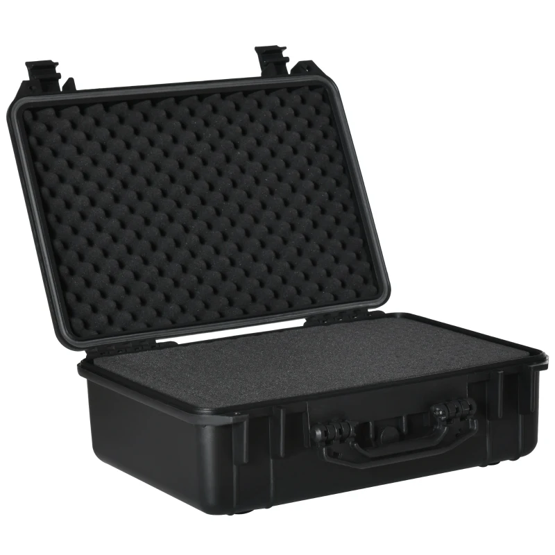 Outsunny Wertsachenkoffer mit Griff, wasserdicht 56 cm x 42 cm x 21 cm Schwarz