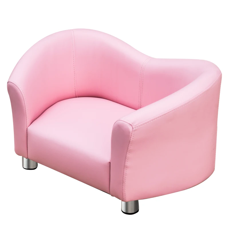 PawHut Luxus Haustiersofa Hundesofa Hundebett Sofa für Katzen Hunde Kunstleder Massivholz Rosa 67 x 41 x 39 cm