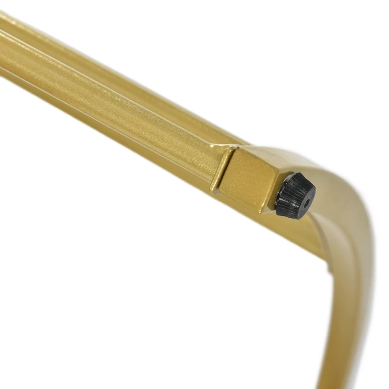 Set de 2 Măsuțe de Cafea Moderne, din MDF cu Finisaj Efect de Marmură și Structură Metalică Aurie, 70x70x47 cm și 45x45x40 cm, Alb