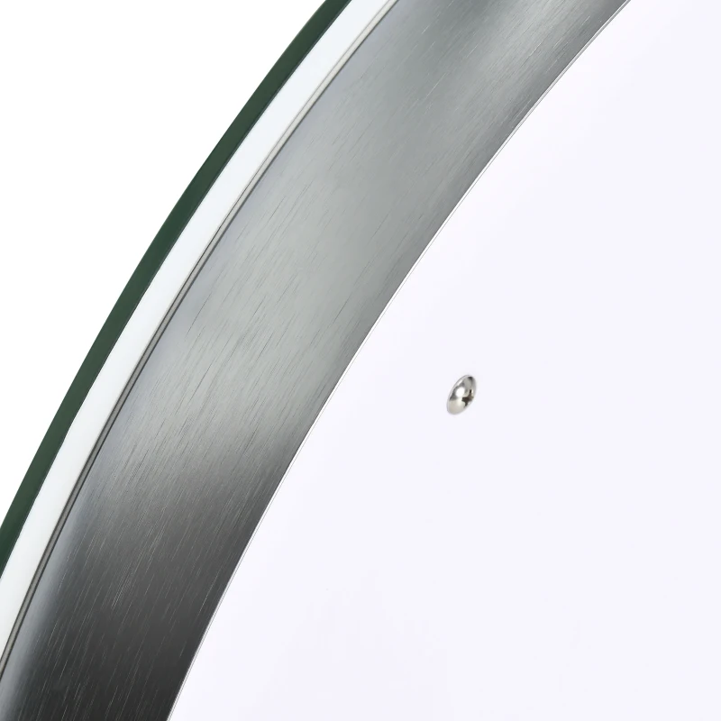 kleankin Lustro LED Łazienkowe, Okrągłe, z Funkcją Anti-Fog, Dotykowe Sterowanie, Ø50x4,6cm, Srebrne