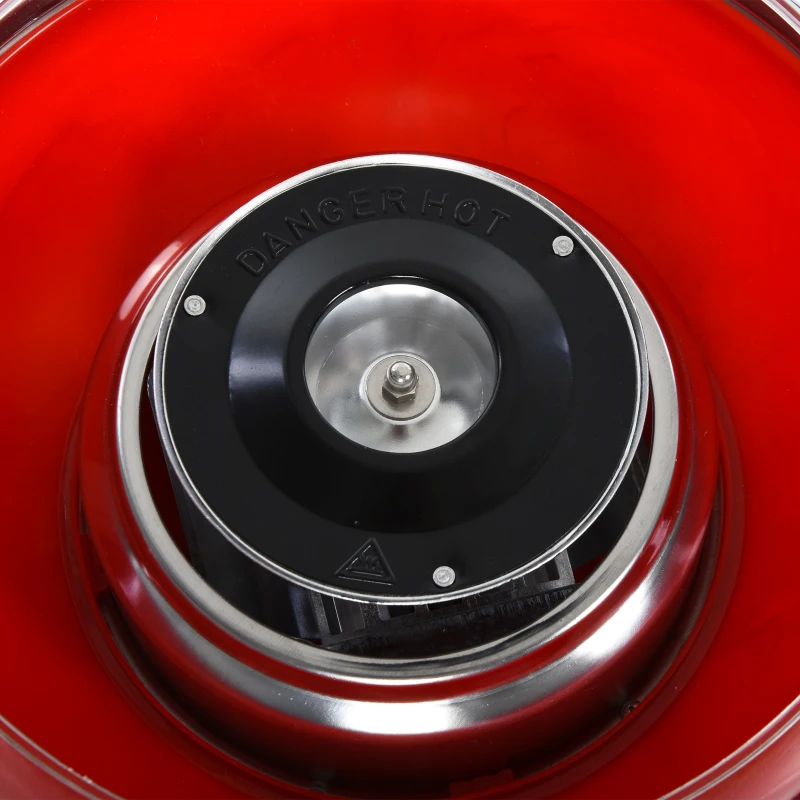 HOMCOM 450W Candy Floss Machine, Professional Automatic Cotton Candy Sweet Machine with Candyfloss Sticks, Spoon, Splash Guard, Non-Slip Base for Birthday Christmas Wedding Party, Funfair Style, Red