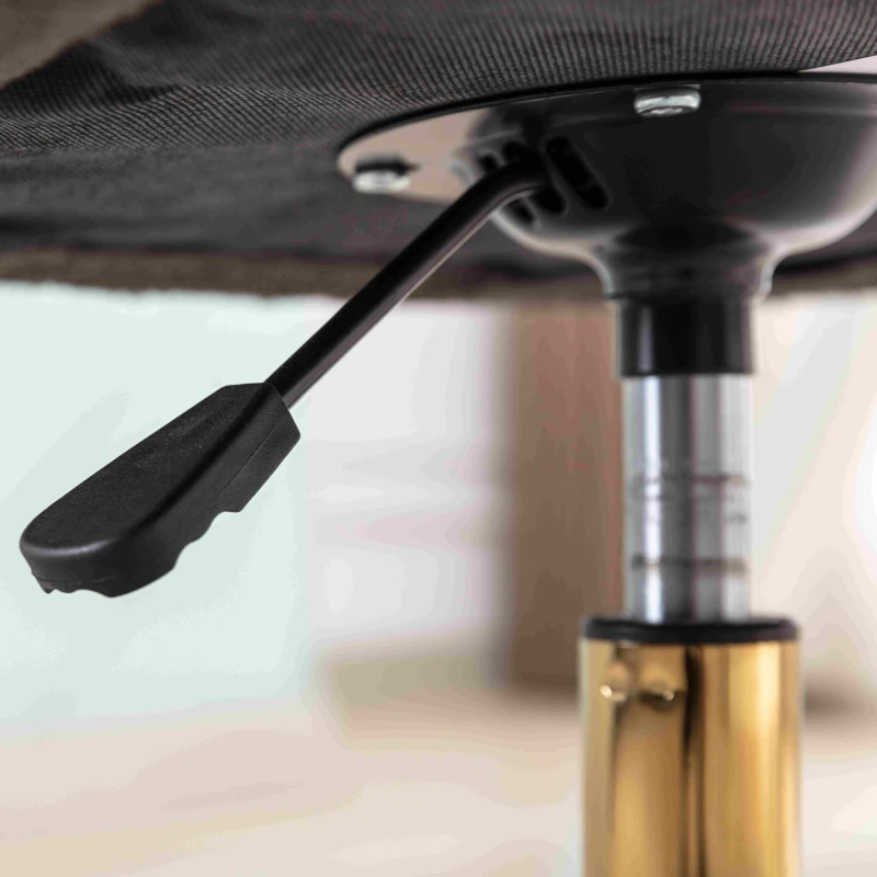 Adjustable Height Ergonomic Swivel Executive Office Chair with Gold Legs and Backrest, 58x58x86 cm, Dark Gray