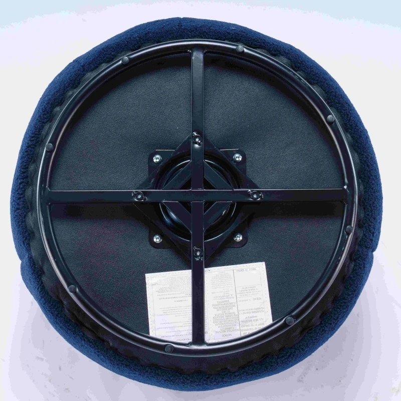 Teddy Fabric Swivel Armchair with Ergonomic Backrest, 360° Swivel Sofa Chairs for Living Room, 64x64x71 cm, Dark Blue