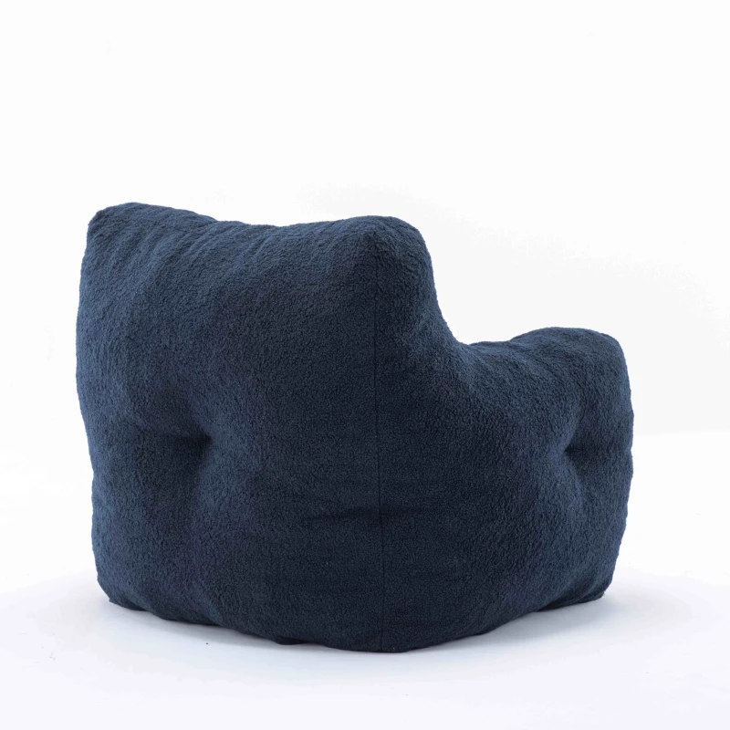 Soft Tufted Foam Snuggle Chair with Teddy Fabric, No Assembly Required, 100x94x70 cm, Blue