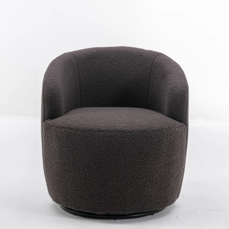 Teddy Fabric Ergonomic Chair with Comfy Backrest, Executive Home Office Chair with 360° Swivel, 64x64x71 cm, Dark Gray
