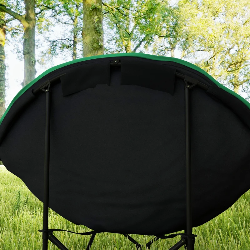 Outsunny Campingstuhl Klappstuhl Oxford-Gewebe belastbar bis 160 kg Schwarz+Grün 139,5 x 85 x 93 cm