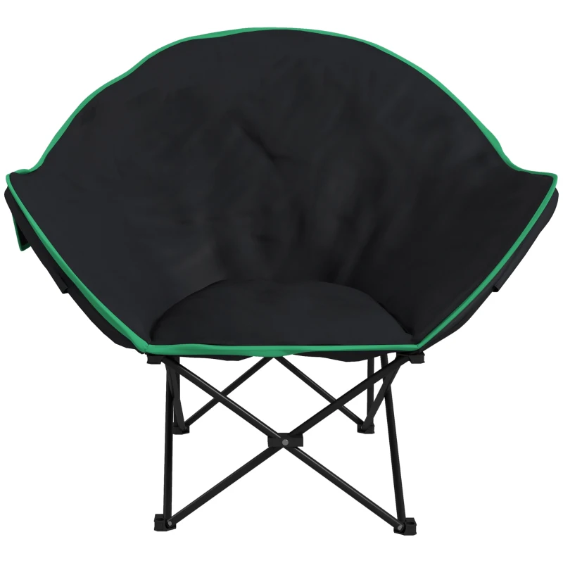 Outsunny Campingstuhl Klappstuhl Oxford-Gewebe belastbar bis 160 kg Schwarz+Grün 139,5 x 85 x 93 cm