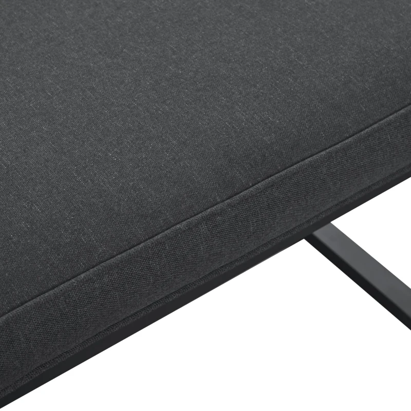 Gartenlounge-Set aus Aluminium mit 2 Sofas und 2 Fußhockern, variabel und verstellbar kombinierbar, für Außen und Innenbereich, Grau