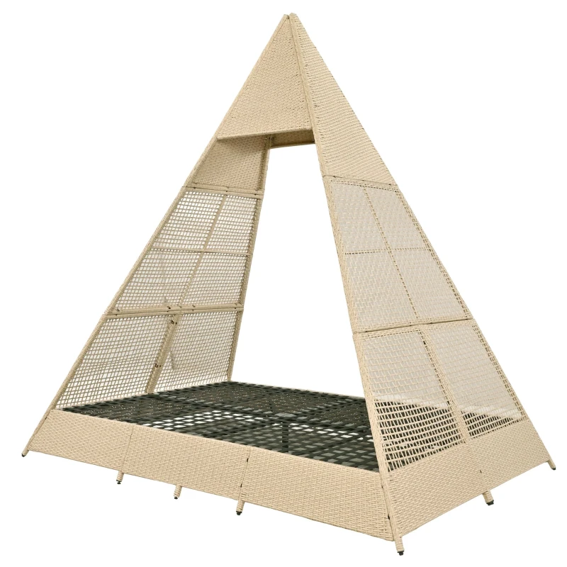 Gartenlounge-Set 231x231cm, Familienfreundlich, mit Vorhang - Ideal für Familie und Freunde, Grau