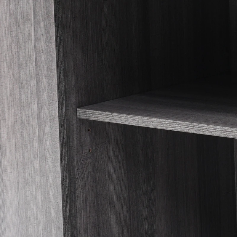 Multifunktionaler Küchenwagen mit erweiterbarer Arbeitsfläche, Innenregalen, 2 Schubladen und platzsparendem Schrank, Grau+Weiß