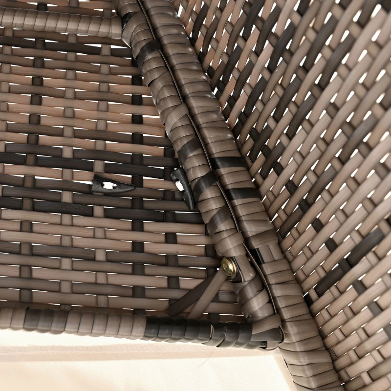 Gartenlounge-Set, Rattanzelt, geeignet für 2-4 Personen, inklusive graues Rattan, beiger Türvorhang, Sitzkissen mit Reißverschluss, Beige